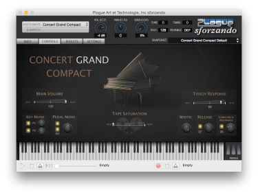 Concert Grand Compact Controls Page